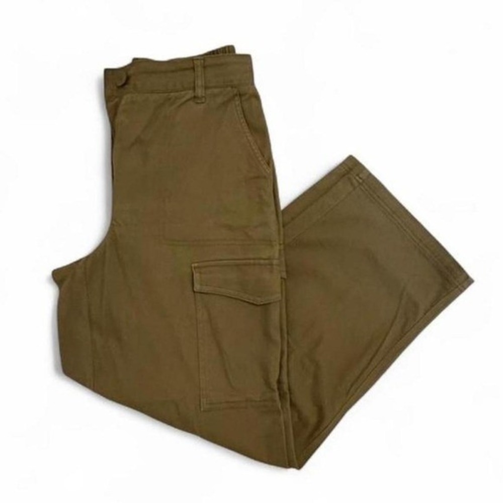 Oak + Fort Gorpcore Khaki Olive Elastic Waist Cargo Pants